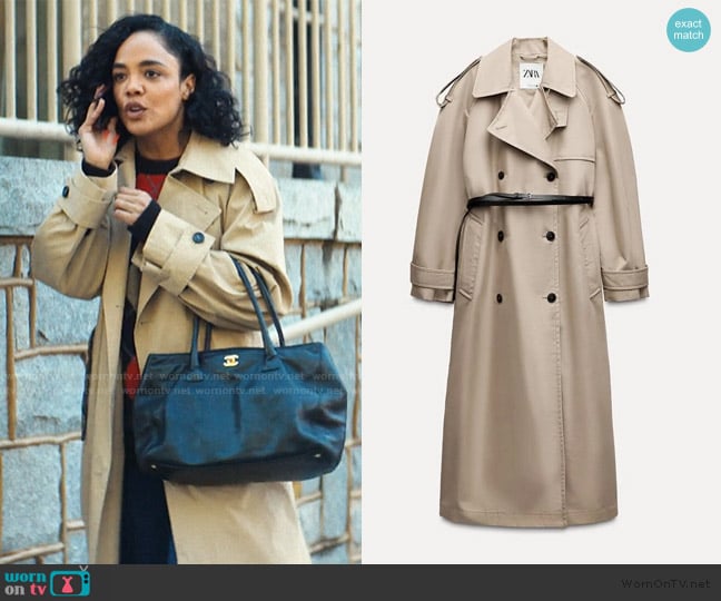 Zara Oversized Trench Coat worn by Anna Andrews (Tessa Thompson) on His & Hers
