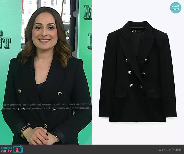 Zara Tailored Double Breasted Blazer worn by Farnoosh Torabi on Today