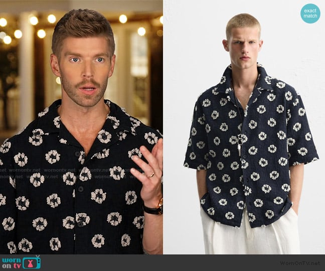 Zara Textured Jacquard Shirt worn by Kyle Cook on Summer House