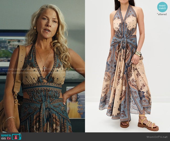 Zimmermann Ascension Plunge Halter Maxi Dress worn by Angela Norris (Ali Larter) on Landman