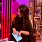 Gretta Monahan’s green pleated drape dress on The View