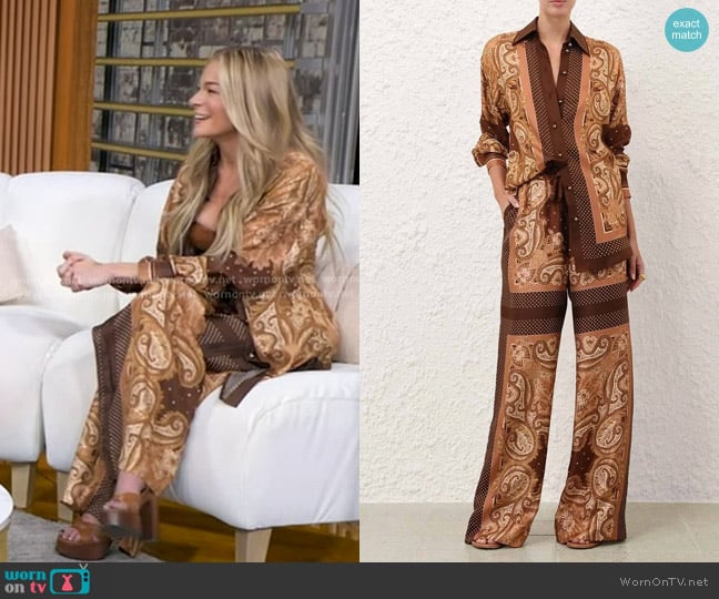 Zimmermann Luna Relaxed Paisley Shirt worn by LeAnn Rimes on Good Morning America