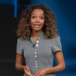 Zuri’s gray peplum top on Access Hollywood