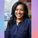 Sheinelle’s navy grid check blouse from Philadelphia Magazine on Today