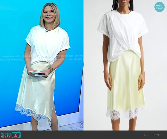 3.1 Phillip Lim Mixed Media Short Sleeve Dress in White-Yuzu worn by Jenna Bush Hager on Today