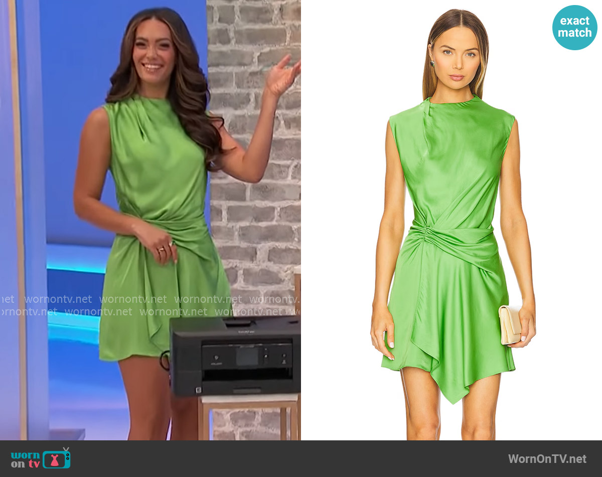 A.L.C. Dion Dress in Lily Green worn by Alexis Gaube on The Price is Right