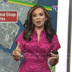Adelle’s pink prited short sleeve dress on Today