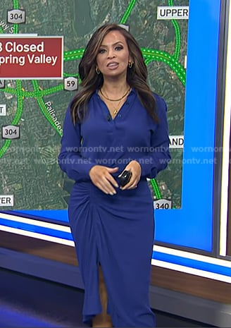 Adelle’s blue gathered shirtdress on Today