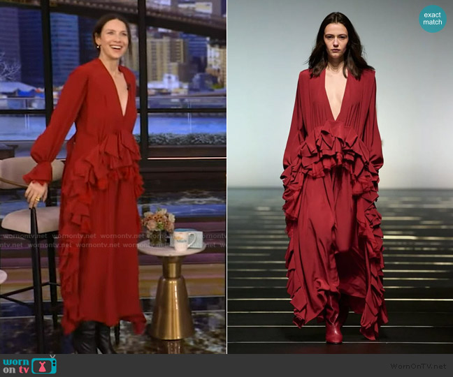 Alberta Ferretti 2026 Fall Collection worn by Caitriona Balfe on Live with Kelly and Mark
