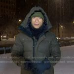 Alex Perez’s green hooded down jacket on Good Morning America