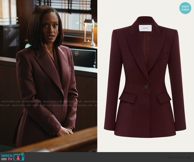 Alex Perry One-Button Fitted Wool Suiting Blazer worn by Olympia (Skye P. Marshall) on Matlock