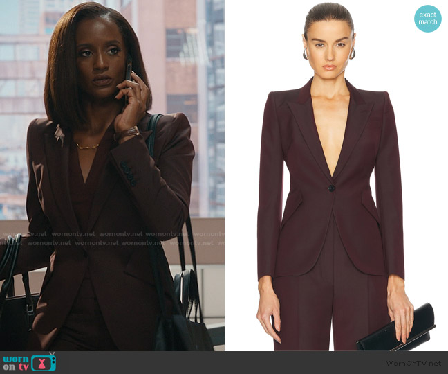 Alexander McQueen Mohair Blazer worn by Olympia (Skye P. Marshall) on Matlock