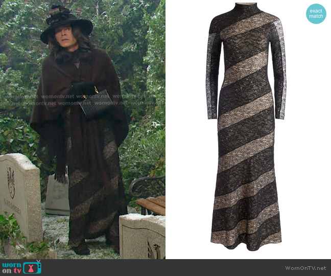 Alice + Olivia Delora Lace Paneled Dress worn by Chloe Lane (Nadia Bjorlin) on Days of our Lives