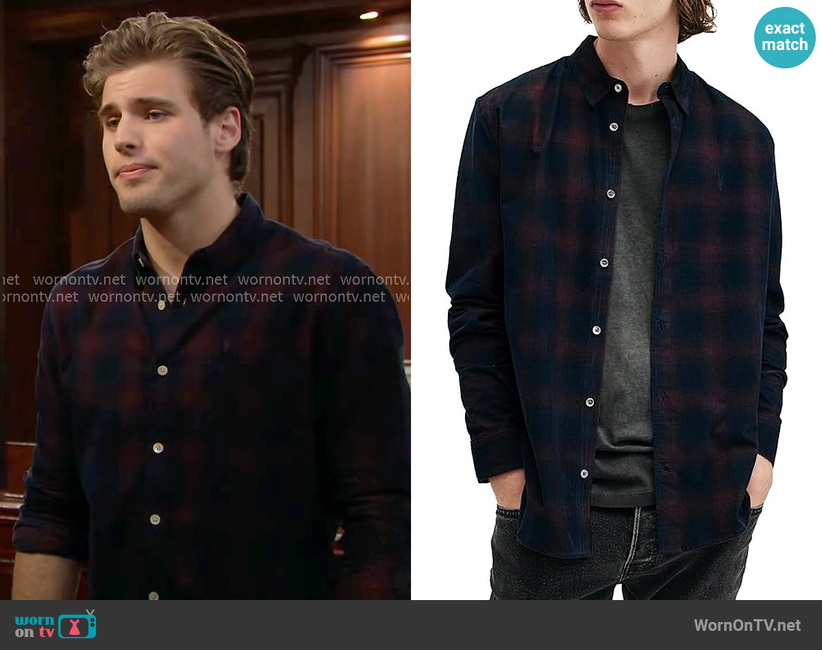 All Saints Daybreaker Shirt worn by Will Spencer (Crew Morrow) on The Bold and the Beautiful