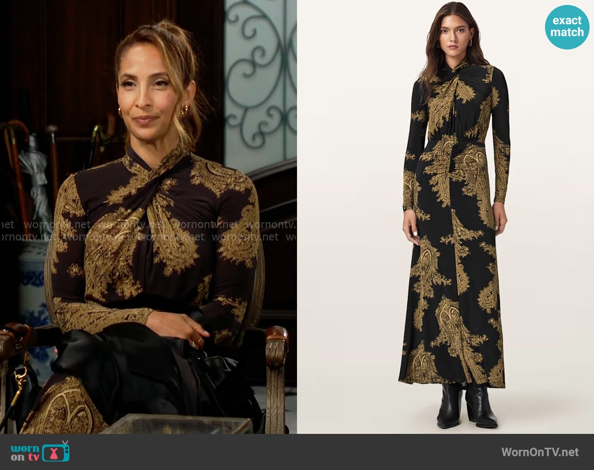 All Saints Mina Dress in Ella Black worn by Lily Winters (Christel Khalil) on The Young and the Restless