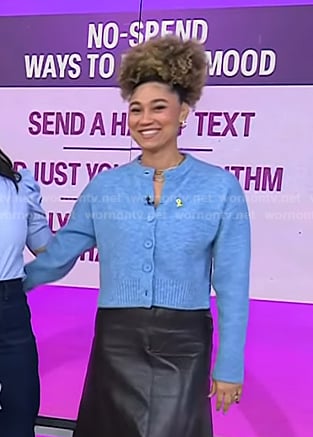 Ally’s blue cropped cardigan on Today