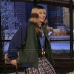 Alyssa Liu’s green bomber jacket on Live with Kelly and Mark
