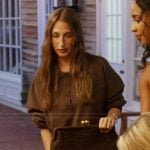Amanda’s brown sweater and bubble shorts on Summer House