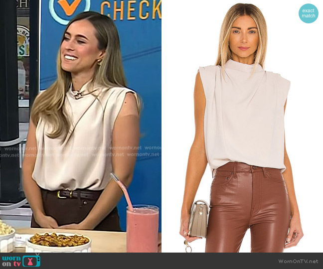 Amanda Uprichard Sleeveless Fabienne Top in Bone worn by Rachael DeVaux on Today