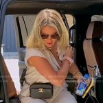 Amanda’s black leather belt bag on The Real Housewives of Beverly Hills