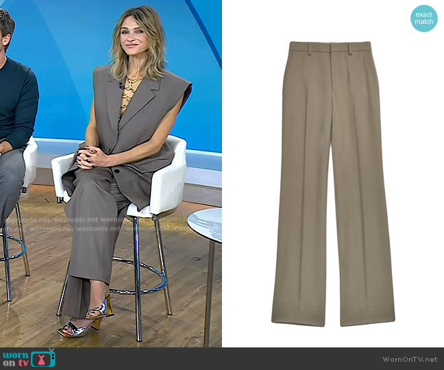 Ami Paris Wide-leg Virgin-wool Trousers worn by Beau Carrrett on Today