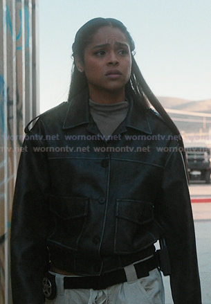 Andrea’s black leather jacket on Marshals