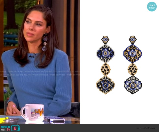 Aretes Rococó Hojita Noche de Van Gogh Bocanegra worn by Abby Huntsman on The View