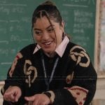 Ashley’s black printed sweater on Abbott Elementary