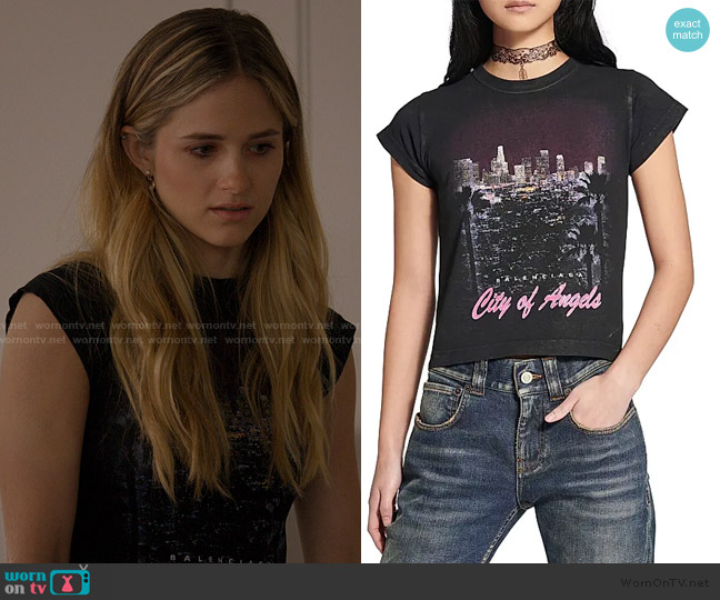 Balenciaga City of Angels Shrunk T-Shirt worn by Cora Hennessey (Audrey Zahn) on Imperfect Women