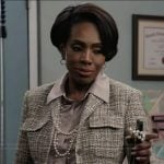 Barbara’s gray tweed jacket on Abbott Elementary