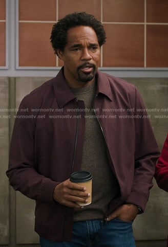 Ben’s purple collared zip jacket on Greys Anatomy