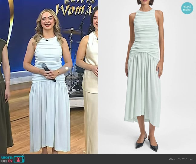 Bite Studios Evidente Dress in Stone Blue worn by Caitri?ona Sherlock on Today
