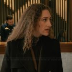 Samantha’s navy double breasted coat on Elsbeth