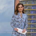 Rebecca’s blue print ruched dress on Good Morning America