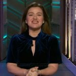 Kelly’s blue velvet dress on The Kelly Clarkson Show