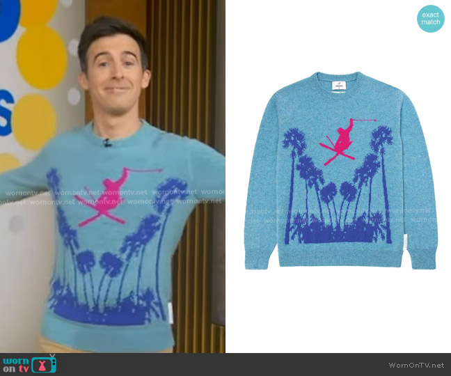 Bogner x Harden Palm Skier Sweater worn by Will Ganss on Good Morning America