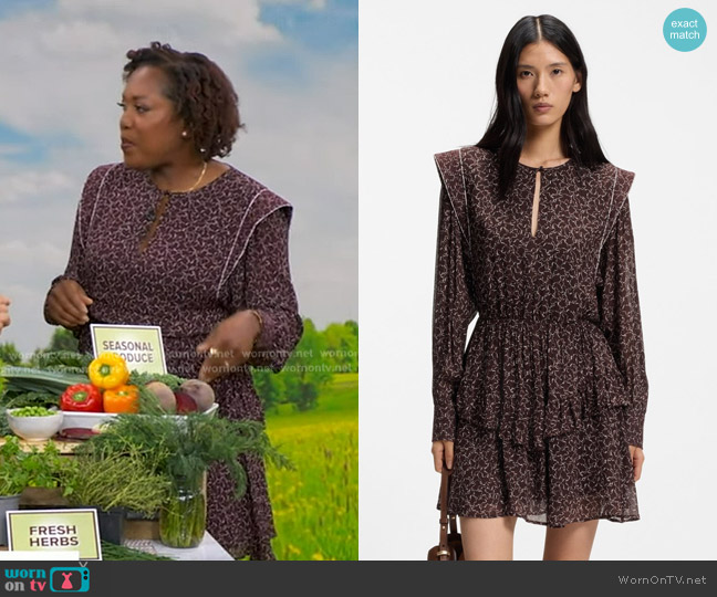 Boss Contrast-piping Mini Dress with modern print worn by Maya Feller on Good Morning America