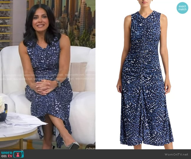 Boss Elamo Printed Dress in Open Misc worn by Dr. Tara Narula on Good Morning America