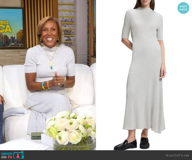 Boss Farie Rib Wool Maxi Sweater Dress worn by Robin Roberts on Good Morning America