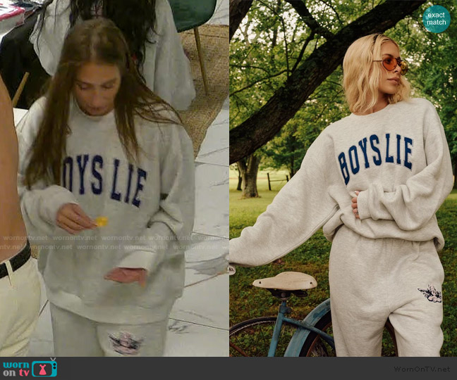 Boys Lie Smoke and Mirrors Kara Crew Neck Sweatshirt worn by Amanda Batula on Summer House