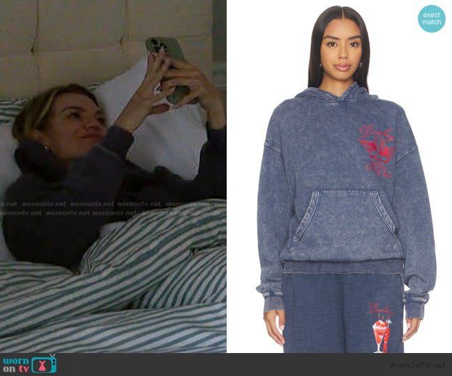 Boys Lie X Loverboy Flirty Shirley Racer Hoodie worn by Lindsay Hubbard on Summer House