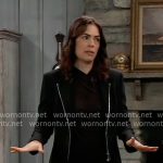 Britt’s black jacket with zippers on General Hospital