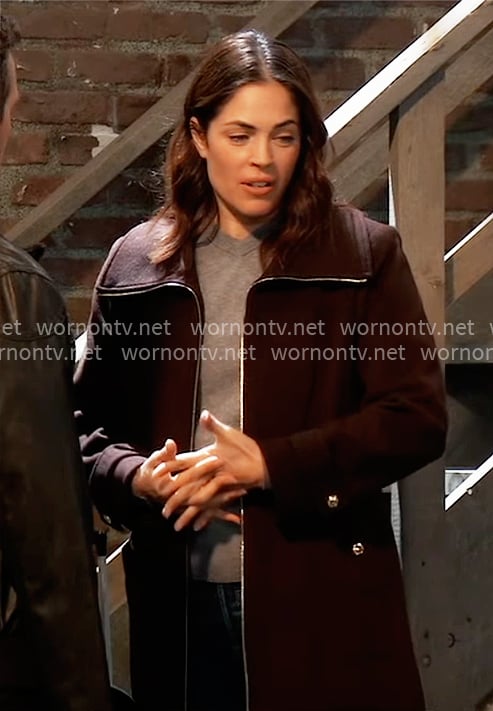 Britt’s brown coat on General Hospital