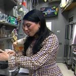 Danielle Sepsy’s brown check embroidered dress on Today