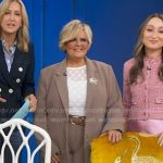 Lorna Patton’s white texture top and brown blazer on Good Morning America