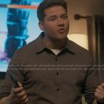 Buck’s brown houndstooth button down shirt on 9-1-1