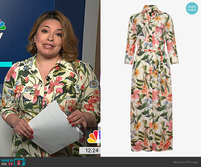 Caballero Azura Dress in Buttercream Floral worn by Gilma Avalos on NBC News Daily