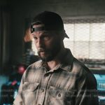 Cal’s beige plaid button up shirt on Marshals