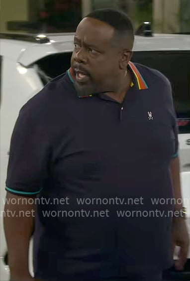 Calvin’s bunny polo on The Neighborhood
