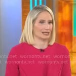 Caroline Polisi’s pink cross front dress on CBS Mornings